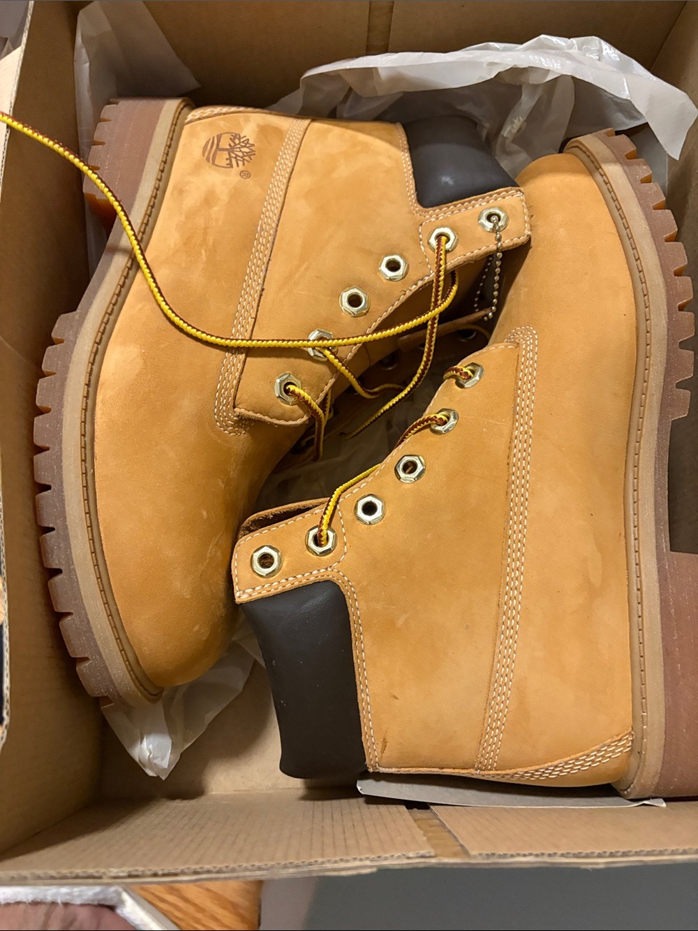 Timberland Wheat Nubuck Men's Work Boots with Black Collar